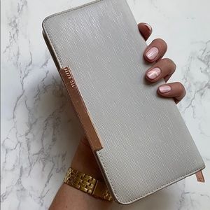 Ted Baker Wallet in Blue/Gray + Rose Gold Zipper